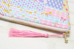 画像4: ■数量限定■テキスタイルポーチ(Ｓサイズ)_[コラージュ柄(幾何模様)]