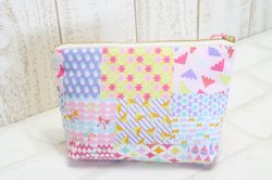 画像3: ■数量限定■テキスタイルポーチ(Ｓサイズ)_[コラージュ柄(幾何模様)]